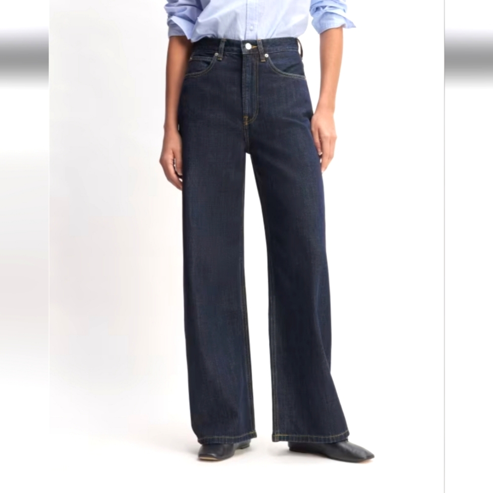 Everlane Baggy Jeans in Dark Blue Denim
